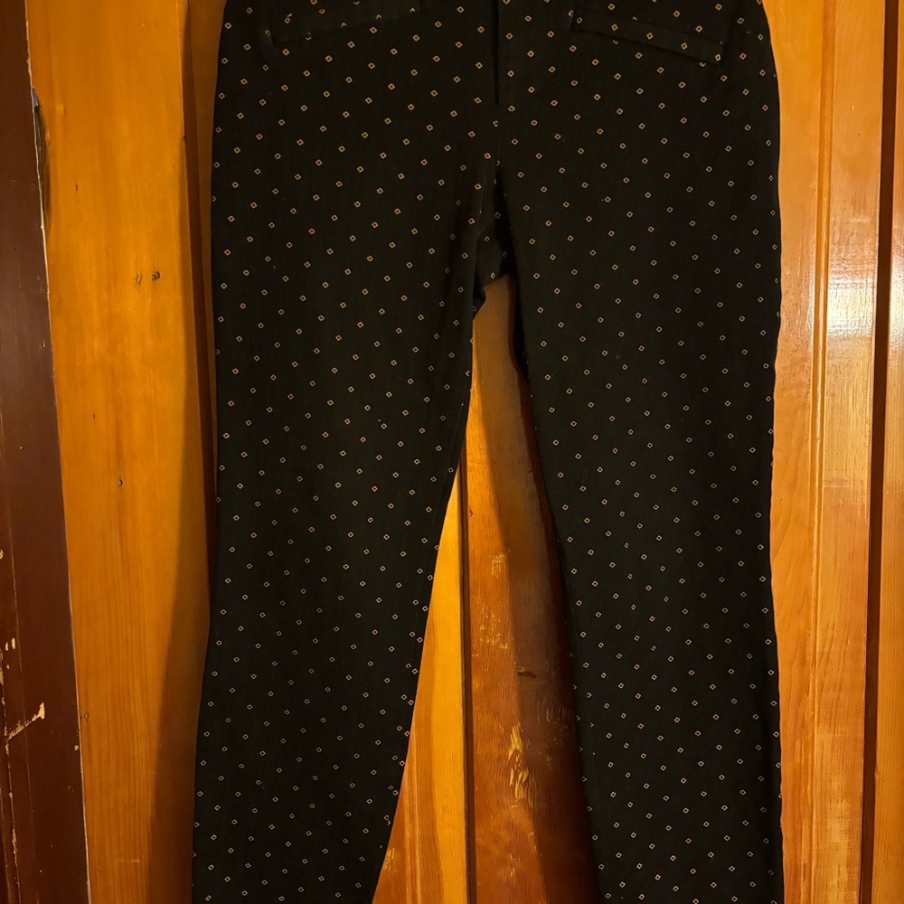 Gap black patterned skinny ancle dress pants